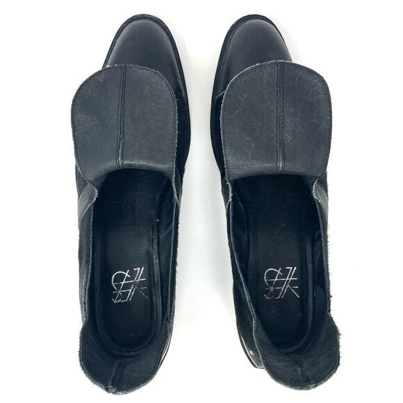 Yes Western Black Leather and Calf Hair Toe Cap Shoe/Bootie Size 8 - Picture 6 of 8